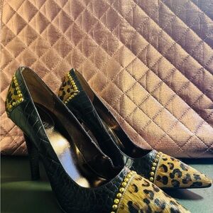Baby Phat Black and Leopard Heels